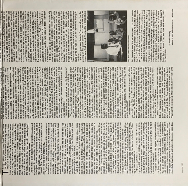 Cannonball Adderley - Cannonball And Eight Giants | Milestone (47001) - 3