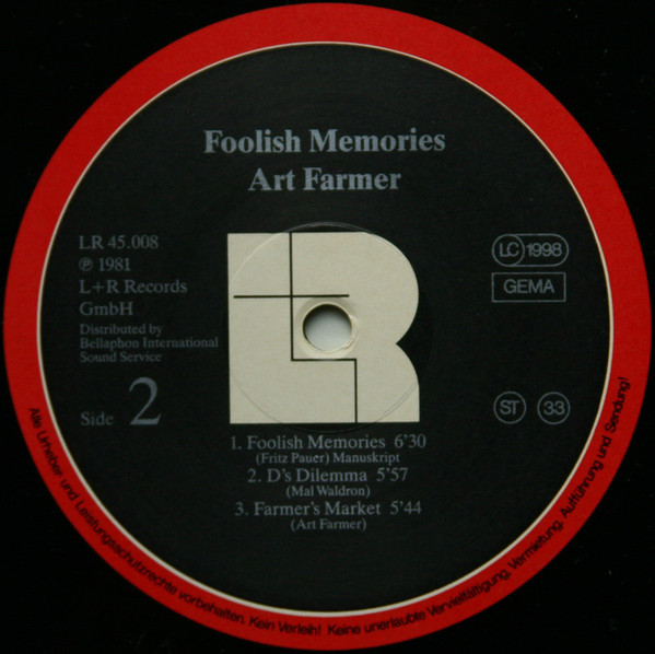 Art Farmer - Foolish Memories | L+R Records (LR 45008) - 4