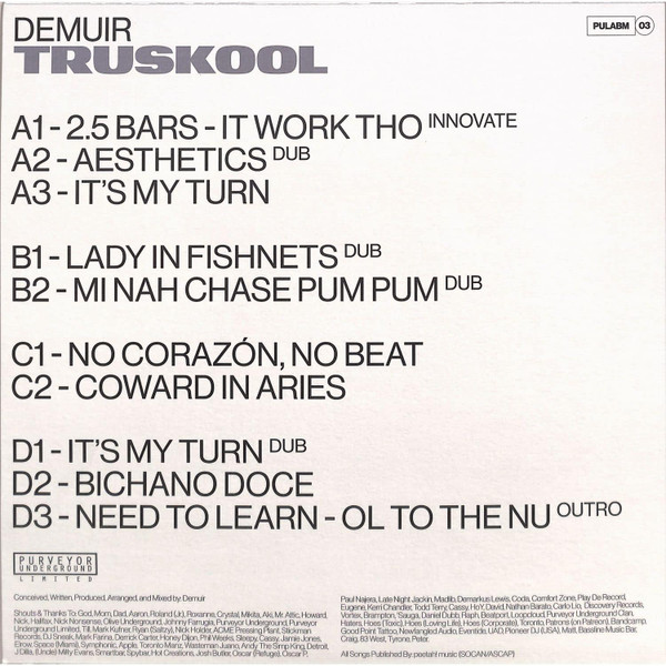 Demuir - Truskool | Purveyor Underground Limited (PULABM 03) - 2