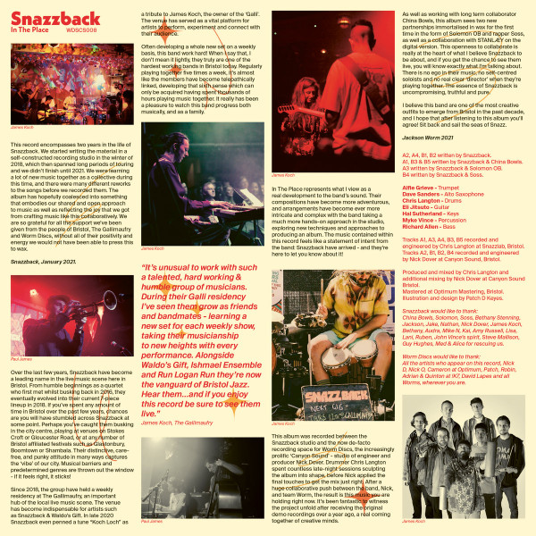 Snazzback - In The Place | Worm Discs (WDSCS008) - 3