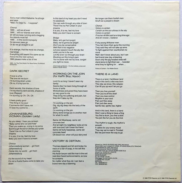 David Rudder - 1990 | FFrr (828 215-1) - 3 David Rudder - 1990 | FFrr (828 215-1) - 3