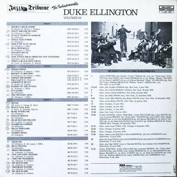 Duke Ellington - The Indispensable Duke Ellington Volumes 3/4 | RCA (PM 43697) - main