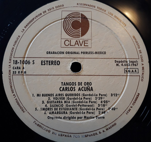 Carlos Acuña - Tangos De Oro | Clave (18-1006) - 3 Carlos Acuña - Tangos De Oro | Clave (18-1006) - 3