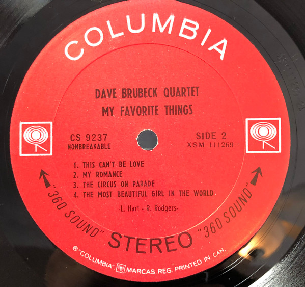 The Dave Brubeck Quartet - My Favorite Things (Mono) [Vinyl] | Columbia (CS 9237) - 4