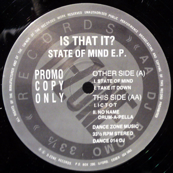 Is That It? - State Of Mind E.P. | D-Zone Records (DANCE014 DJ) - main Is That It? - State Of Mind E.P. | D-Zone Records (DANCE014 DJ) - main