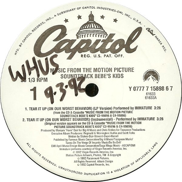 Various - Music From The Motion Picture Soundtrack Bebe's Kids (Album Sampler) | Capitol Records (Y 0777 7 15898 6 7) Various - Music From The Motion Picture Soundtrack Bebe's Kids (Album Sampler) | Capitol Records (Y 0777 7 15898 6 7)