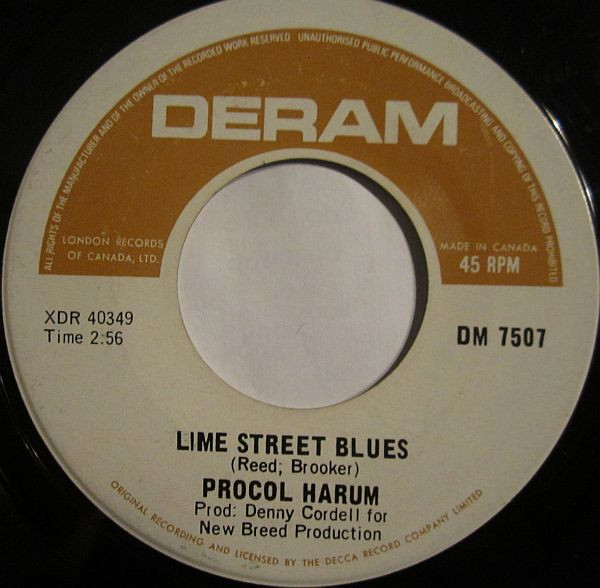 Procol Harum - A Whiter Shade Of Pale / Lime Street Blues | Deram (DM 7507)