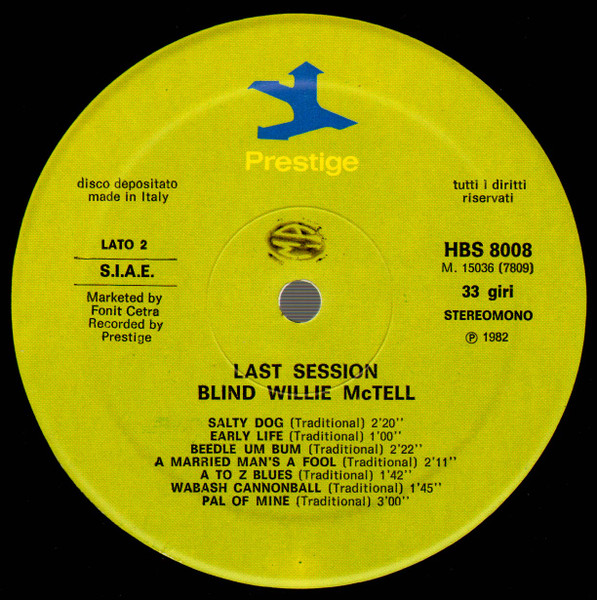Blind Willie McTell - Last Session | Prestige (HBS 8008) - 4 Blind Willie McTell - Last Session | Prestige (HBS 8008) - 4