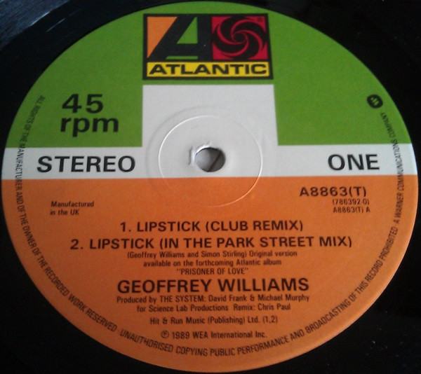 Geoffrey Williams - Lipstick | Atlantic (A8863T)