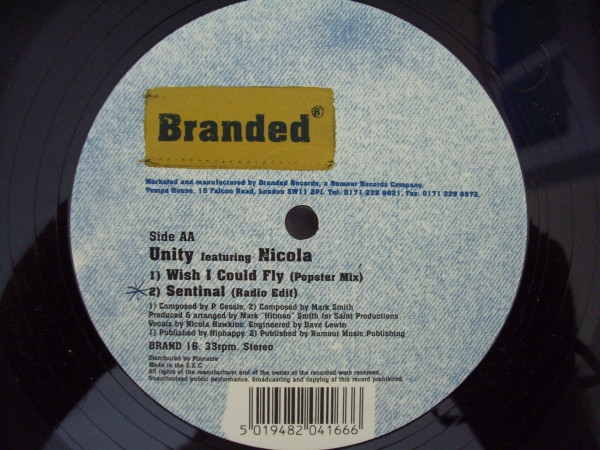 Unity Featuring Nicola Hawkins - Wish I Could Fly | Branded Records (BRAND 16) - 2 Unity Featuring Nicola Hawkins - Wish I Could Fly | Branded Records (BRAND 16) - 2