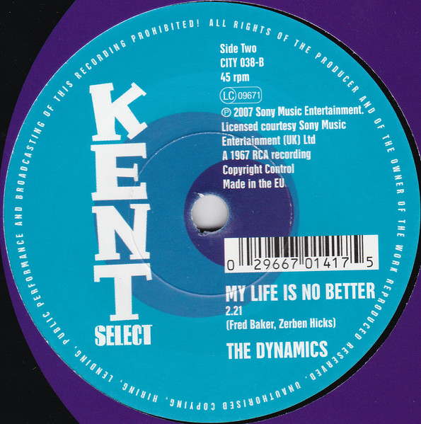 Kenny Carter / The Dynamics - You'd Better Get Hip Girl / My Life Is No Better | Kent Select (CITY 038) - 2