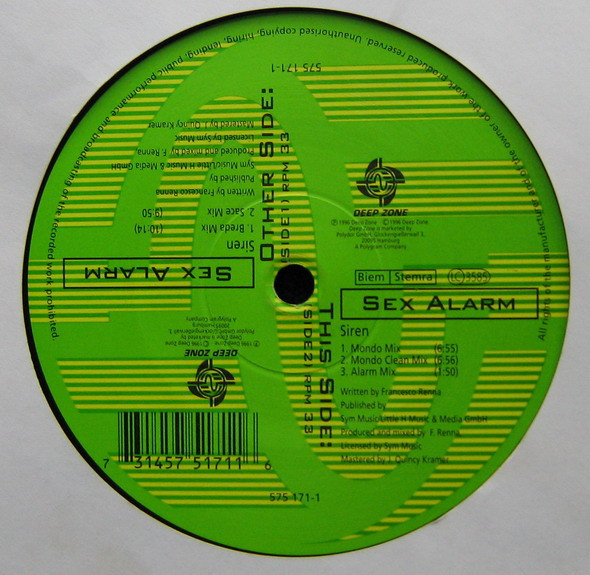 Sex Alarm - Siren | Deep Zone (575 171-1)