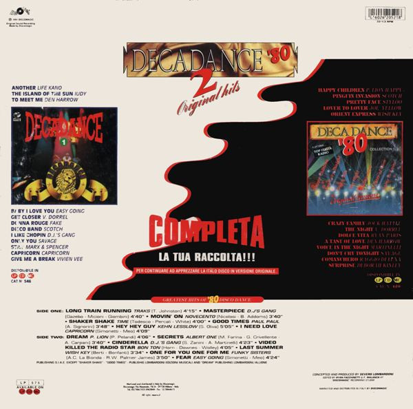 Various - Decadance '80 Vol. 2 | Discomagic Records (LP 575) - 2 Various - Decadance '80 Vol. 2 | Discomagic Records (LP 575) - 2