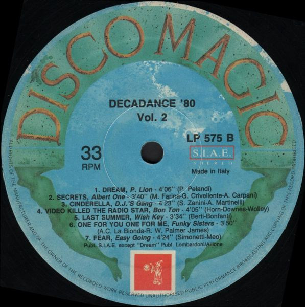 Various - Decadance '80 Vol. 2 | Discomagic Records (LP 575) - 4 Various - Decadance '80 Vol. 2 | Discomagic Records (LP 575) - 4