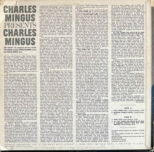 Charles Mingus - Presents Charles Mingus | Candid (9005) - 2