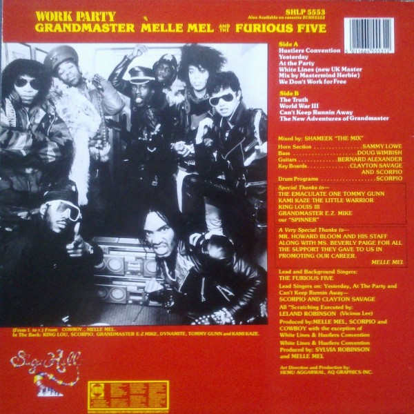 Grandmaster Melle Mel & The Furious Five - Work Party | Sugar Hill Records (SHLP 5553) - 2