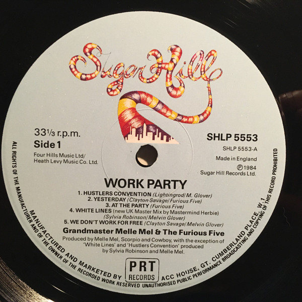 Grandmaster Melle Mel & The Furious Five - Work Party | Sugar Hill Records (SHLP 5553) - 3