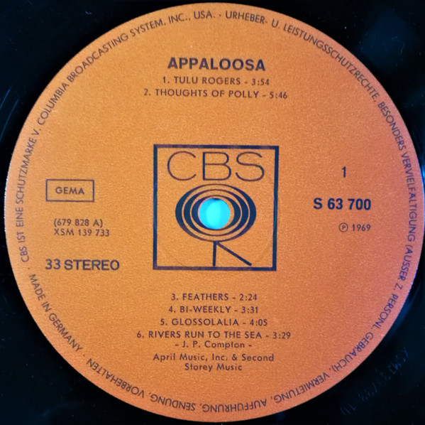 Appaloosa - Appaloosa | CBS (S 63 700) - 3 Appaloosa - Appaloosa | CBS (S 63 700) - 3