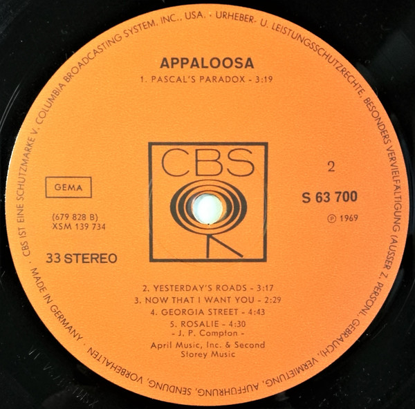 Appaloosa - Appaloosa | CBS (S 63 700) - 4 Appaloosa - Appaloosa | CBS (S 63 700) - 4