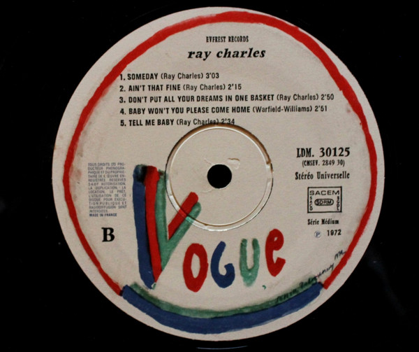 Ray Charles - Ray Charles | Disques Vogue (530125) - 4 Ray Charles - Ray Charles | Disques Vogue (530125) - 4