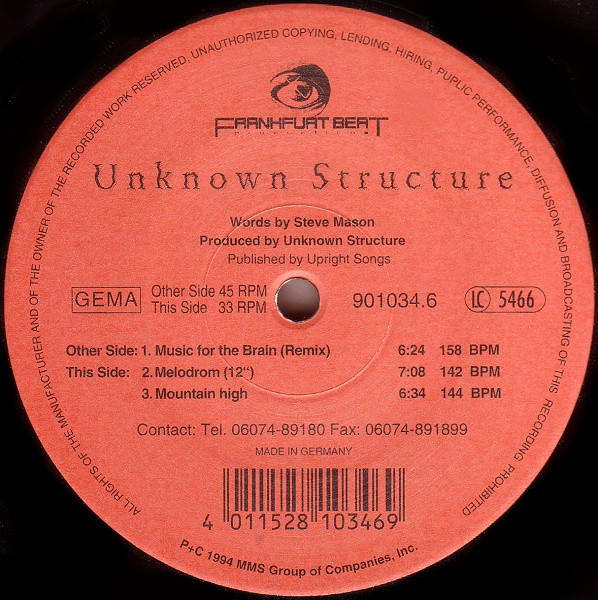 Unknown Structure - Music For The Brain (Remix) | Frankfurt Beat Productions (901034.6) - main
