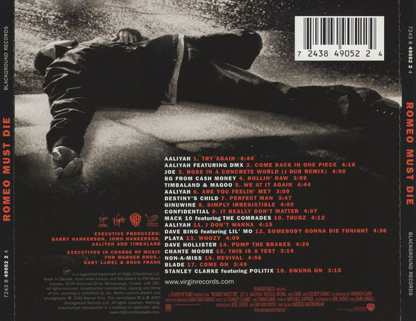 Various - Romeo Must Die | Blackground Entertainment (7243 8 49052 2 4) - 2 Various - Romeo Must Die | Blackground Entertainment (7243 8 49052 2 4) - 2
