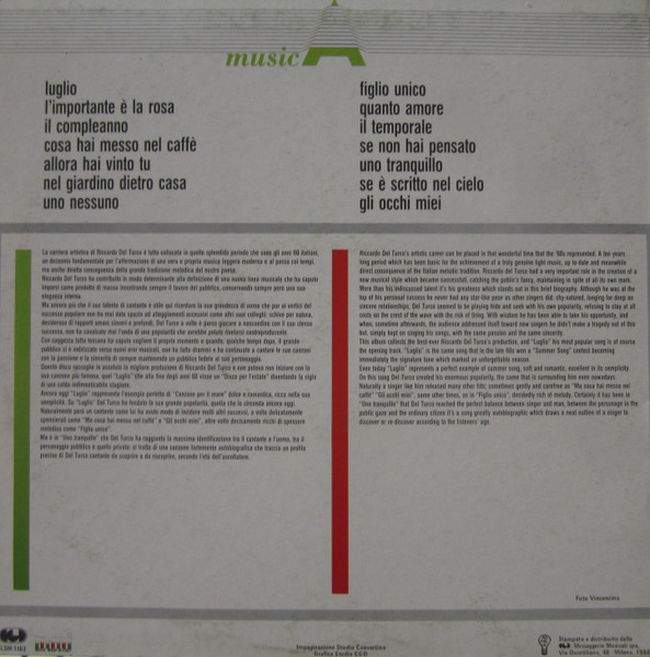 Riccardo Del Turco - Riccardo Del Turco | CGD (LSM 1163) - 2