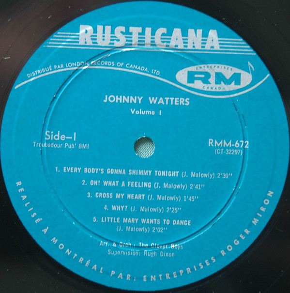 Johnny Watters - The Best Of Johnny Watters, Vol.1 | Rusticana (RMM-672)