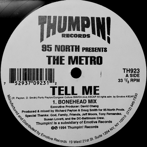 95 North Presents The Metro - Tell Me | Thumpin! Records (TH923)