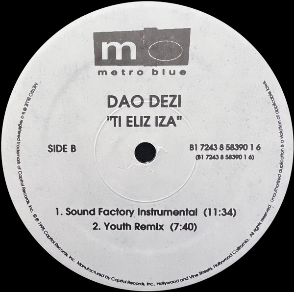 Dao Dezi - Ti Eliz Iza (Remixes By Fred Jorio & Youth) | Metro Blue (B1 7243 8 58390 1 6) - 4