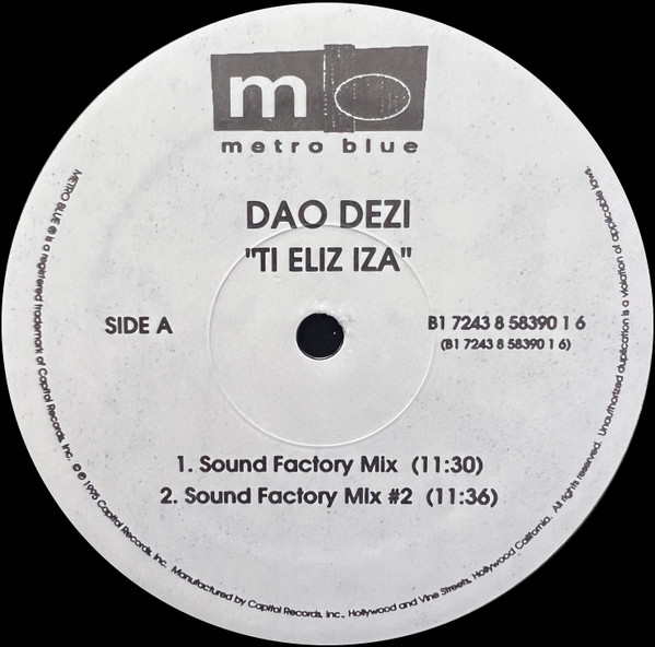 Dao Dezi - Ti Eliz Iza (Remixes By Fred Jorio & Youth) | Metro Blue (B1 7243 8 58390 1 6) - 3