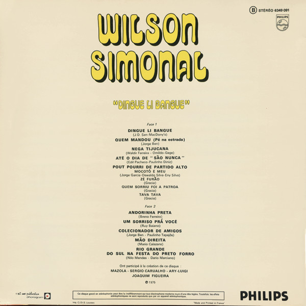 Wilson Simonal - "Dingue Li Bangue" | Philips (6349 091) - 2