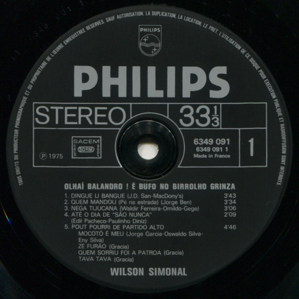 Wilson Simonal - "Dingue Li Bangue" | Philips (6349 091) - 3