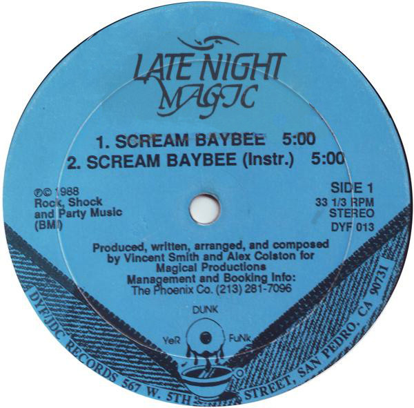 Late Night Magic - Scream Baybee | Dunk Yer Funk Records (DYF-013) Late Night Magic - Scream Baybee | Dunk Yer Funk Records (DYF-013)