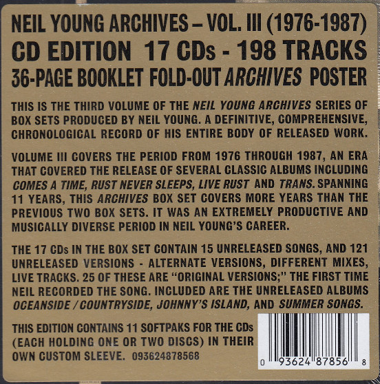 Neil Young - Neil Young Archives Vol. III (1976-1987) - 17CD BOX SET | Reprise Records (093624878568) - 3 Neil Young - Neil Young Archives Vol. III (1976-1987) - 17CD BOX SET | Reprise Records (093624878568) - 3