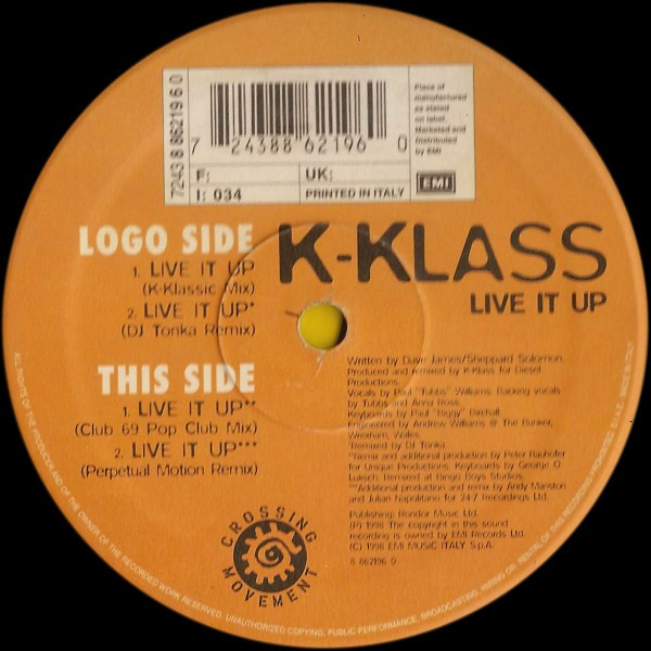 K-Klass - Live It Up | Crossing Movements (8 86219 6)