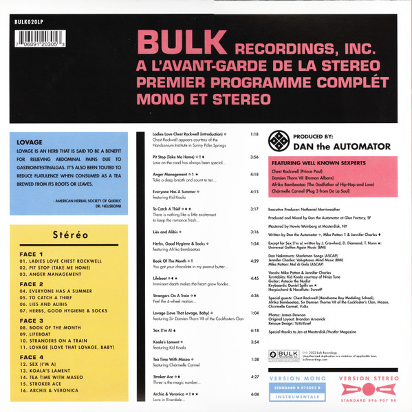 Nathaniel Merriweather Presents Lovage Avec Michael Patton & Jennifer Charles - Music To Make Love To Your Old Lady By | Bulk Recordings (BULK020LP) Nathaniel Merriweather Presents Lovage Avec Michael Patton & Jennifer Charles - Music To Make Love To Your Old Lady By | Bulk Recordings (BULK020LP)