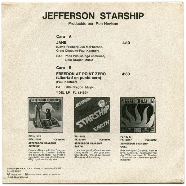 Jefferson Starship - Jane | Grunt (FB 1750)
