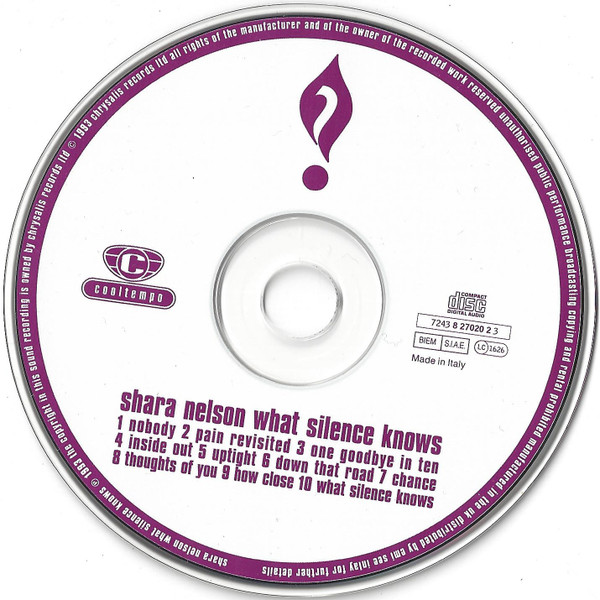 Shara Nelson - What Silence Knows | Cooltempo (ctcd35) - 3
