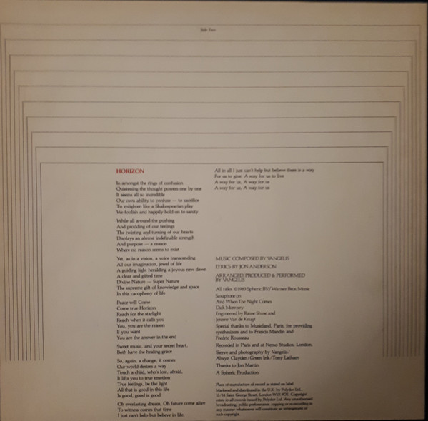 Jon & Vangelis - Private Collection | Polydor (813 174-1) - 4 Jon & Vangelis - Private Collection | Polydor (813 174-1) - 4