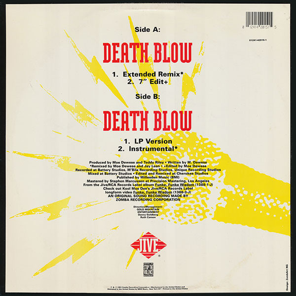 Kool Moe Dee - Death Blow | Jive (01241-42015-1) - 2