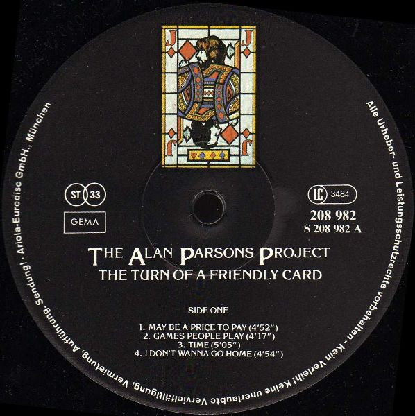 The Alan Parsons Project - The Turn Of A Friendly Card | Arista (208 982) - 3