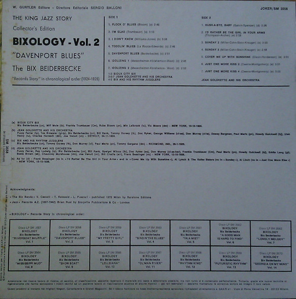 Bix Beiderbecke - Bixology "Davenport Blues" | Joker (SM 3558) - 2