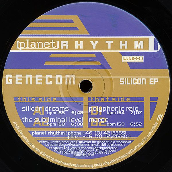 Genecom - Silicon EP | Planet Rhythm Records (PRR 008)