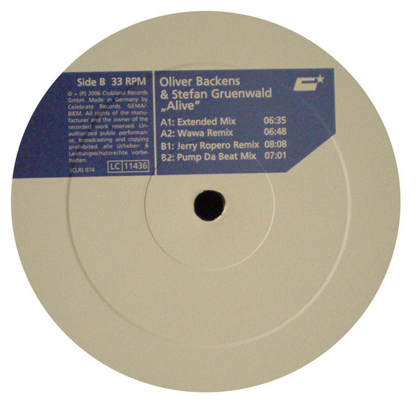 Oliver Backens & Stefan Gruenwald - Alive | Clubland (CLR 074) - main Oliver Backens & Stefan Gruenwald - Alive | Clubland (CLR 074) - main