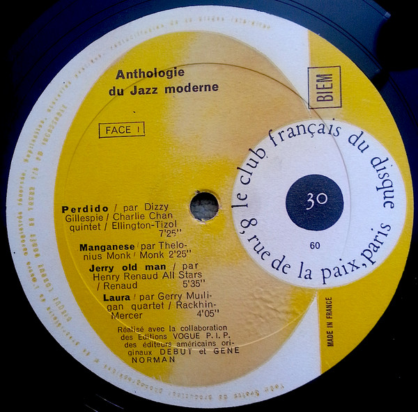 Various - Anthologie Du Jazz Moderne | Le Club Français Du Disque (30) - 2