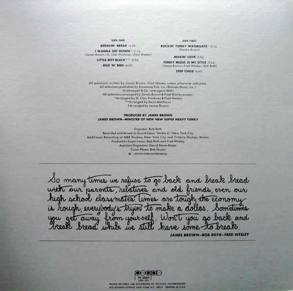 Fred & The New J.B.'s - Breakin' Bread | People (PE 6604) - 2