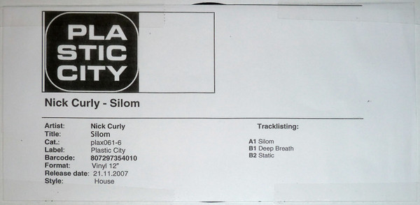 Nick Curly - Silom | Plastic City (plax061-6)