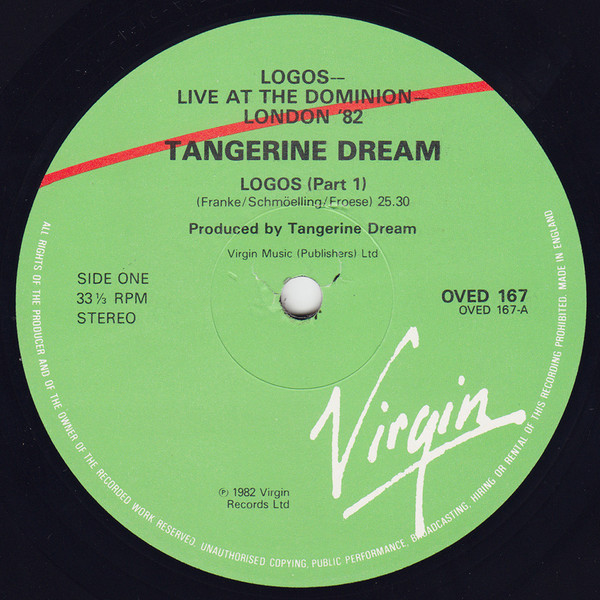 Tangerine Dream - Logos Live | Virgin (OVED 167) - 3