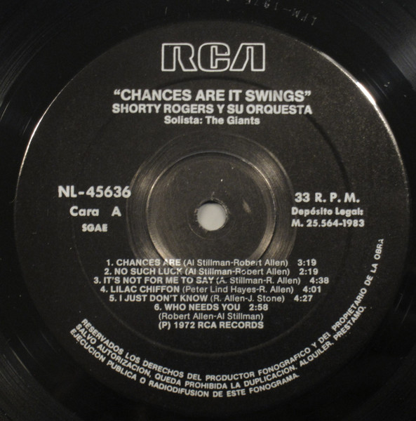 Shorty Rogers And His Orchestra - Chances Are It Swings | RCA (NL-45636) - 3
